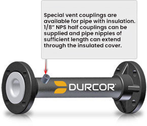 special vent coupling on a pipe liner
